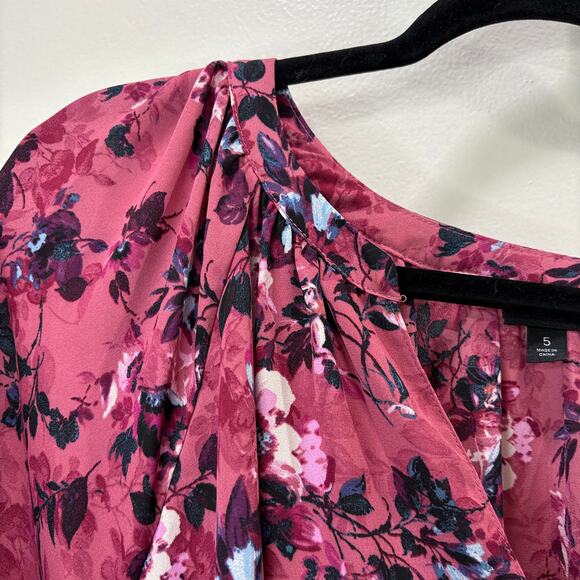 Torrid Size 5X Top Blouse Pink Floral Peasant Georgette Career Bloomcore - Picture 12 of 12